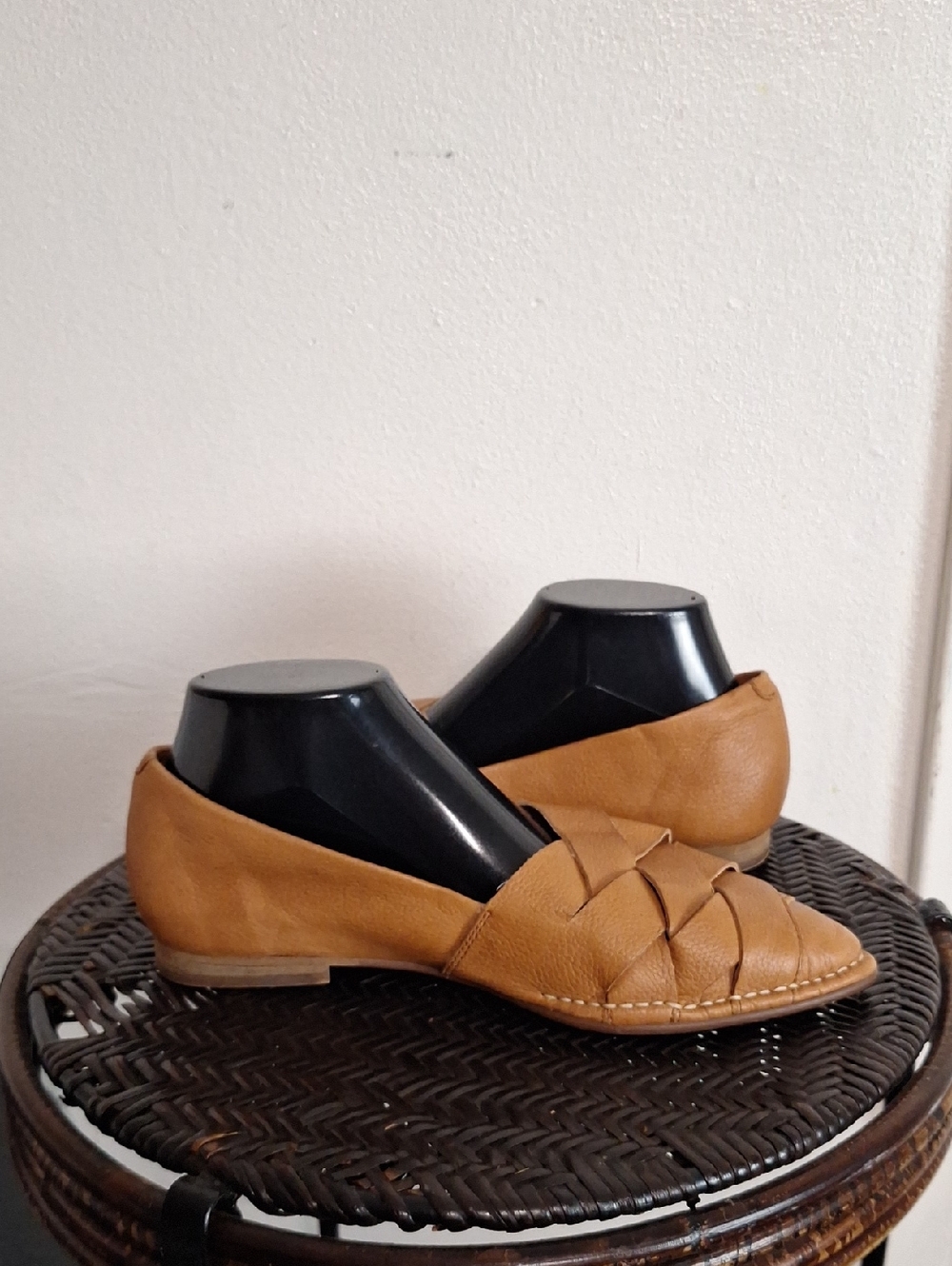 Pikolinos Caleta W7X-4778BG Woven Leather Pointed Toe Flats Cognac Size 39 - Picture 6 of 9